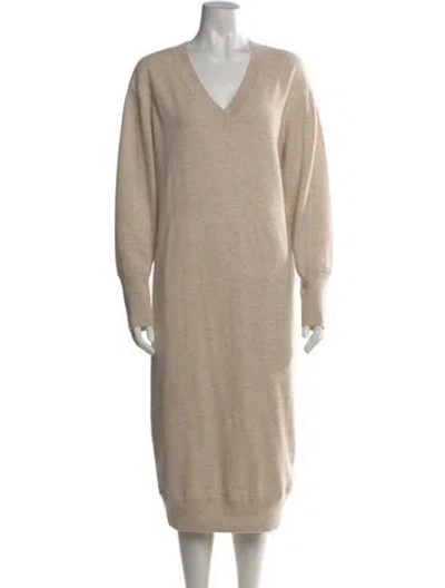 Pre-owned Naadam Cashmere Midi Length Dress In Neutral