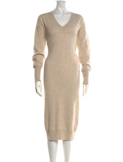Pre-owned Naadam Cashmere Midi Length Dress In Neutrals