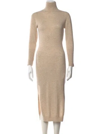 Pre-owned Naadam Cashmere Midi Length Dress In Neutrals