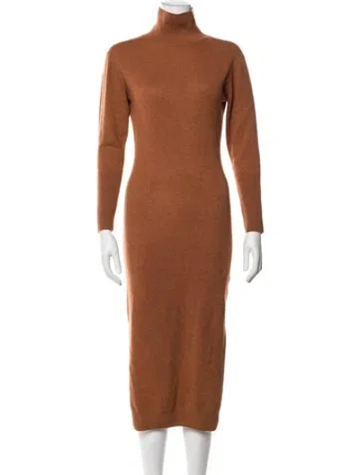 Pre-owned Naadam Cashmere Midi Length Dress In Orange
