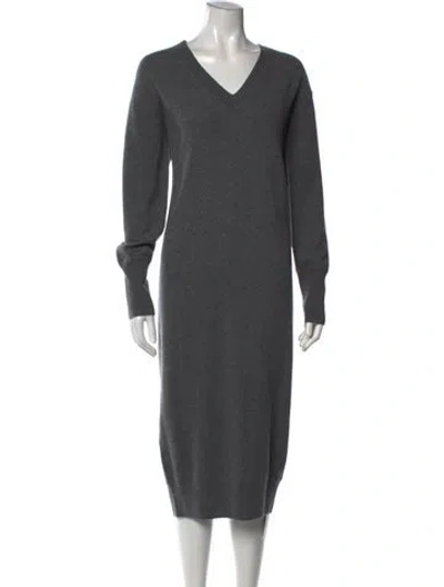 Pre-owned Naadam Cashmere Midi Length Dress W/ Tags In Gray