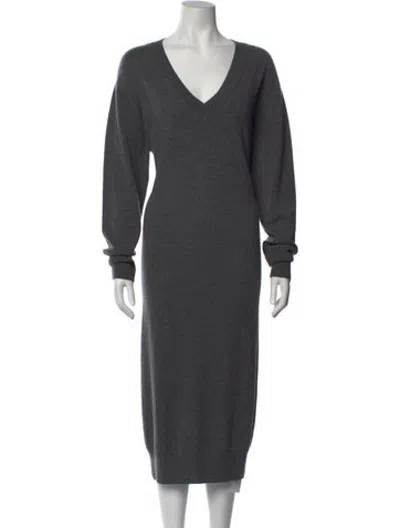 Pre-owned Naadam Cashmere Midi Length Dress W/ Tags In Grey