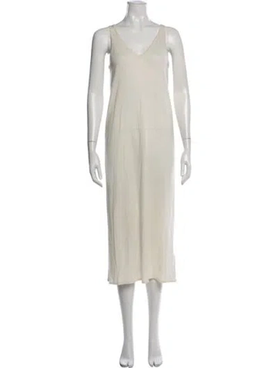Pre-owned Naadam Cashmere Midi Length Dress W/ Tags In Neutrals