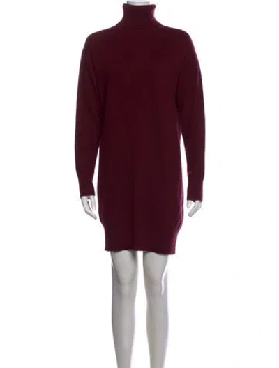 Pre-owned Naadam Cashmere Mini Dress In Burgundy