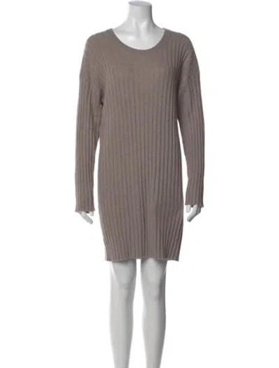 Pre-owned Naadam Cashmere Mini Dress In Gray