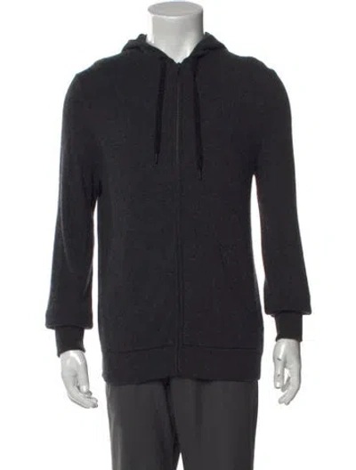 Pre-owned Naadam Cashmere Mock Neck Cardigan In Gray