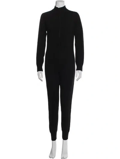 Pre-owned Naadam Cashmere Mock Neck Jumpsuit In Black