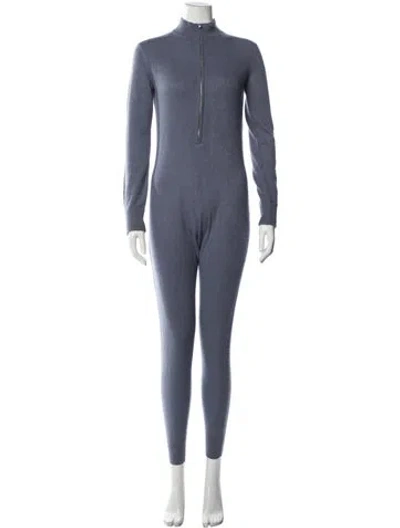 Pre-owned Naadam Cashmere Mock Neck Jumpsuit In Blue