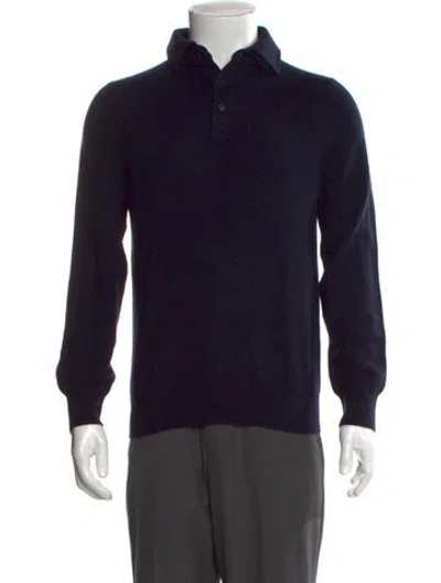 Pre-owned Naadam Cashmere Mock Neck Polo Sweater W/ Tags In Black