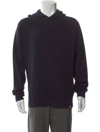 Pre-owned Naadam Cashmere Mock Neck Pullover In Blue