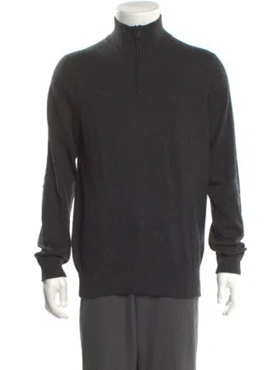 Pre-owned Naadam Cashmere Mock Neck Pullover In Gray