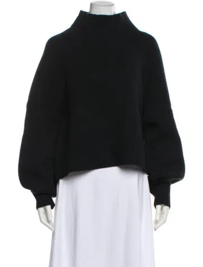 Pre-owned Naadam Cashmere Mock Neck Sweater In Black