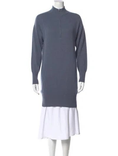 Pre-owned Naadam Cashmere Mock Neck Sweater In Blue