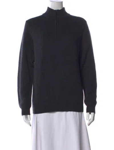 Pre-owned Naadam Cashmere Mock Neck Sweater In Blue