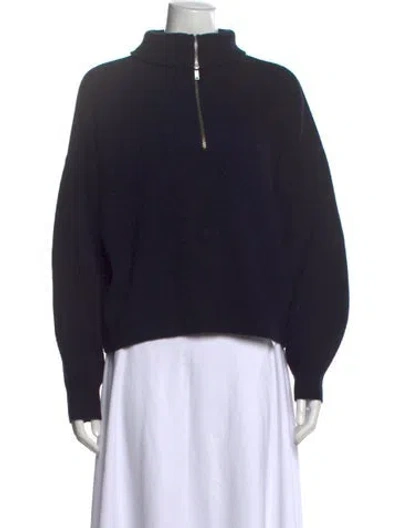 Pre-owned Naadam Cashmere Mock Neck Sweater In Blue