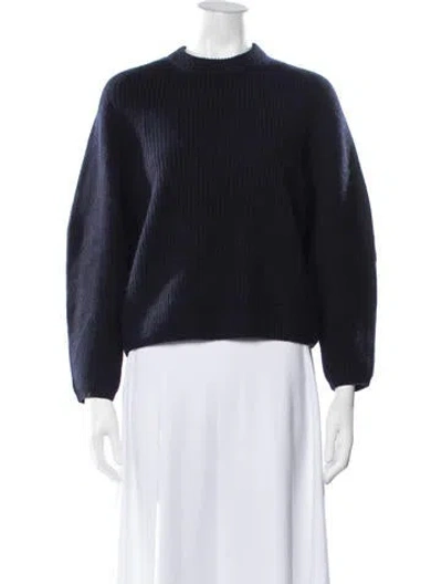 Pre-owned Naadam Cashmere Mock Neck Sweater In Blue