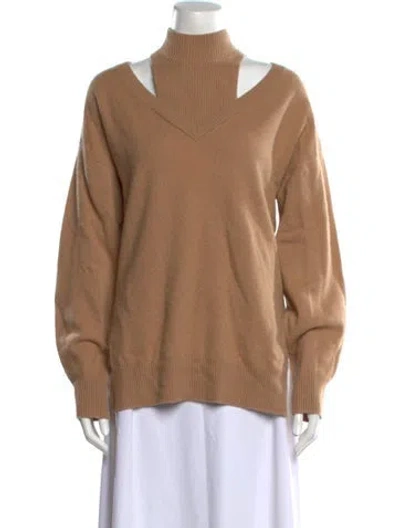 Pre-owned Naadam Cashmere Mock Neck Sweater In Brown