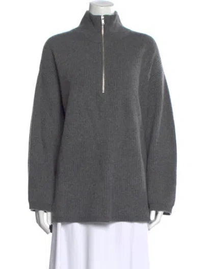 Pre-owned Naadam Cashmere Mock Neck Sweater In Gray