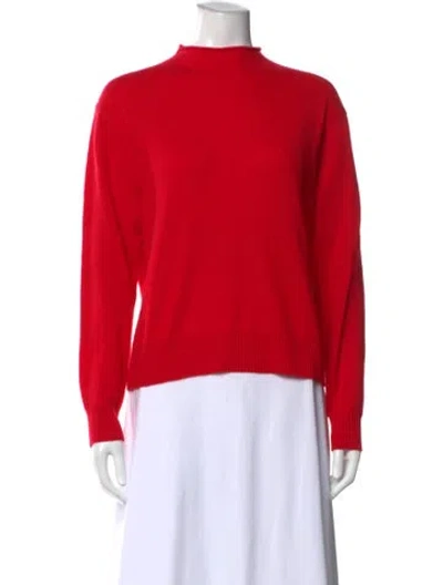 Pre-owned Naadam Cashmere Mock Neck Sweater In Red