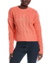 Naadam Cashmere Naadam Featherweight Cable Cashmere Sweater In Orange
