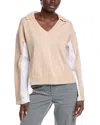 Naadam Cashmere Naadam Mixed Media Cashmere-blend Sweater In Brown