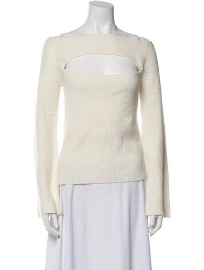 Pre-owned Naadam Cashmere Off-the-shoulder Sweater In Neutral