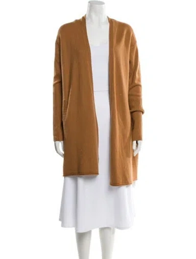 Pre-owned Naadam Cashmere Open Front Sweater In Brown