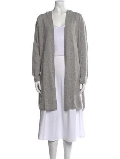 Pre-owned Naadam Cashmere Open Front Sweater In Gray