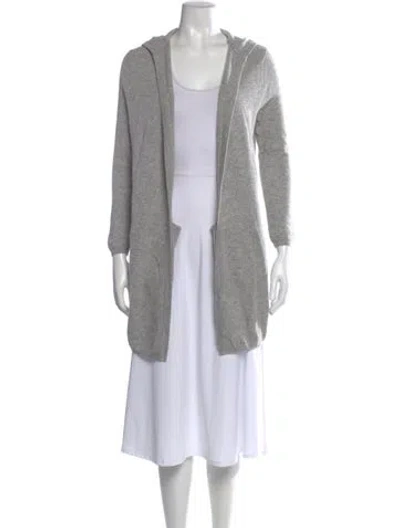 Pre-owned Naadam Cashmere Open Front Sweater In Gray