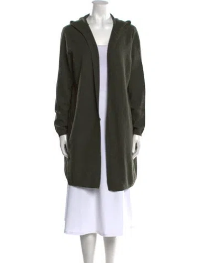 Pre-owned Naadam Cashmere Open Front Sweater In Green