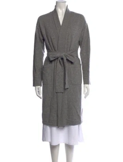 Pre-owned Naadam Cashmere Open Front Sweater In Grey