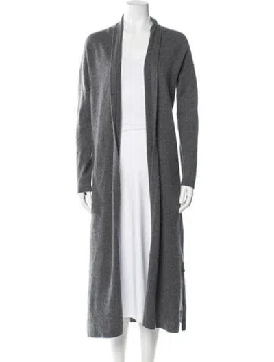 Pre-owned Naadam Cashmere Open Front Sweater In Grey