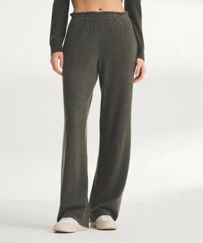 Naadam Cashmere Paperbag Wide Leg Pants In Olive