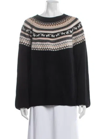 Pre-owned Naadam Cashmere Patterned Sweater In Black