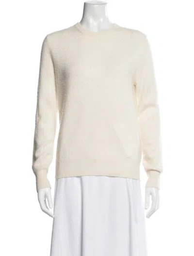 Pre-owned Naadam Cashmere Patterned Sweater In White