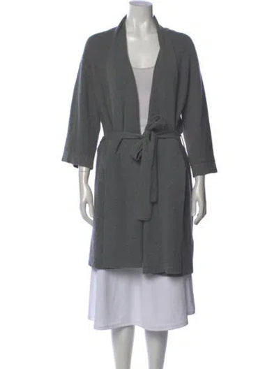 Pre-owned Naadam Cashmere Plunge Neckline Sweater In Gray
