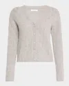 Naadam Cashmere Pointelle-knit Cardigan In Cement