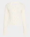 Naadam Cashmere Pointelle-knit Cardigan In White