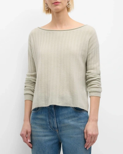 Naadam Cashmere Ribbed Boat-neck Sweater In Mint