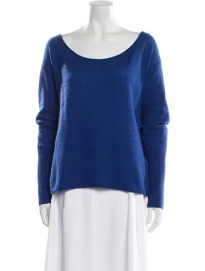 Pre-owned Naadam Cashmere Scoop Neck Sweater In Blue