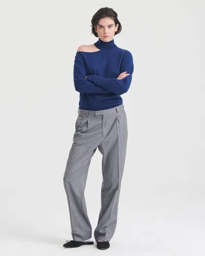Naadam Cashmere Shoulder Cut Out Turtleneck In Blue