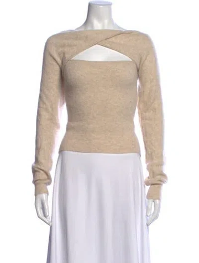 Pre-owned Naadam Cashmere Square Neckline Sweater In Neutrals