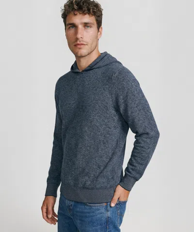 Naadam Cashmere Striped Hoodie In Blue
