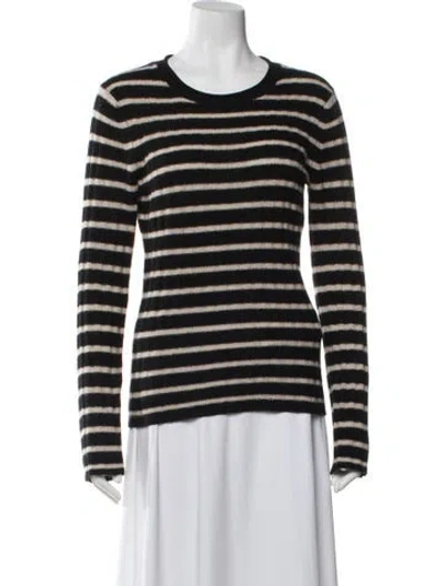Pre-owned Naadam Cashmere Striped Sweater In Black