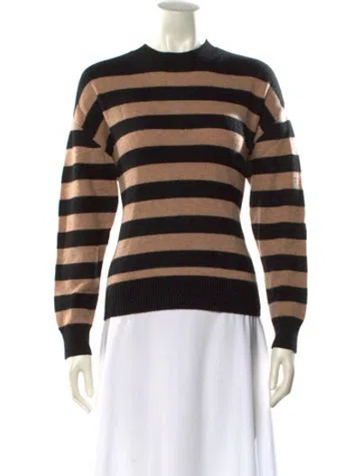 Pre-owned Naadam Cashmere Striped Sweater In Black