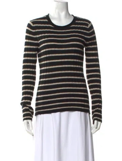 Pre-owned Naadam Cashmere Striped Sweater In Black