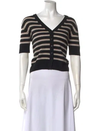 Pre-owned Naadam Cashmere Striped Sweater In Black