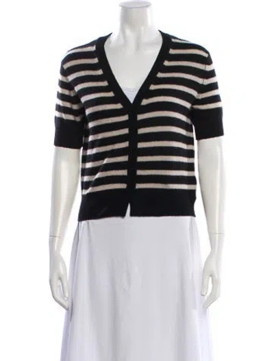 Pre-owned Naadam Cashmere Striped Sweater In Black