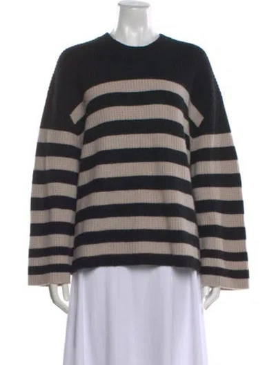 Pre-owned Naadam Cashmere Striped Sweater In Black