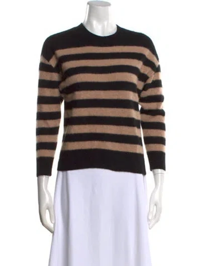 Pre-owned Naadam Cashmere Striped Sweater In Black